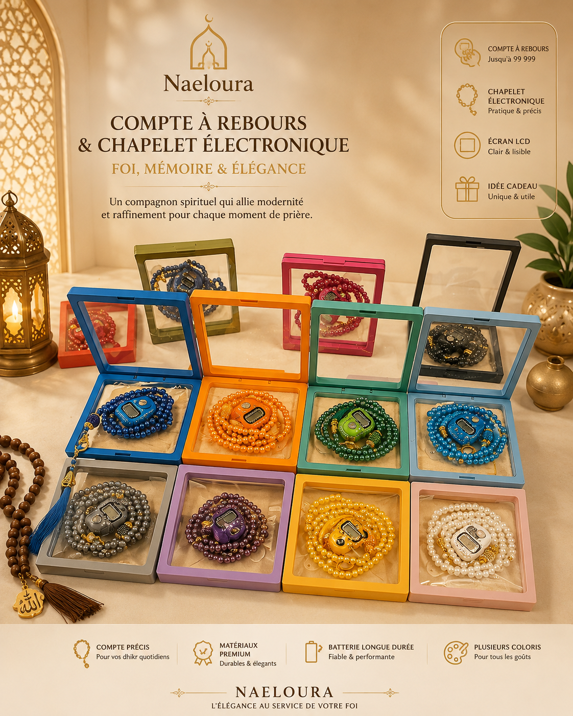 Tasbih en Perles avec Coffret Cadeau