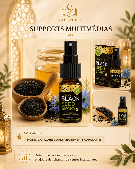 Spray huile de nigelle pour cheveux Naeloura
