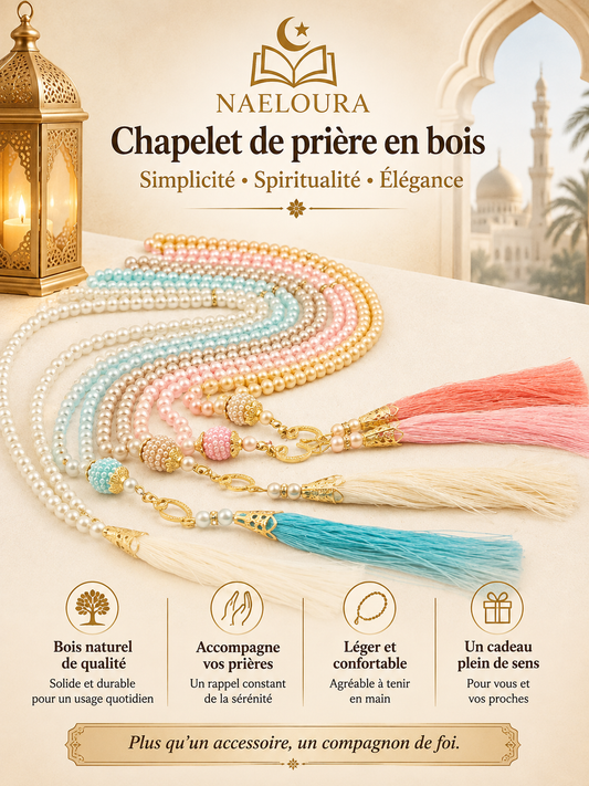 Misbaha 99 perles de verre style turc Naeloura