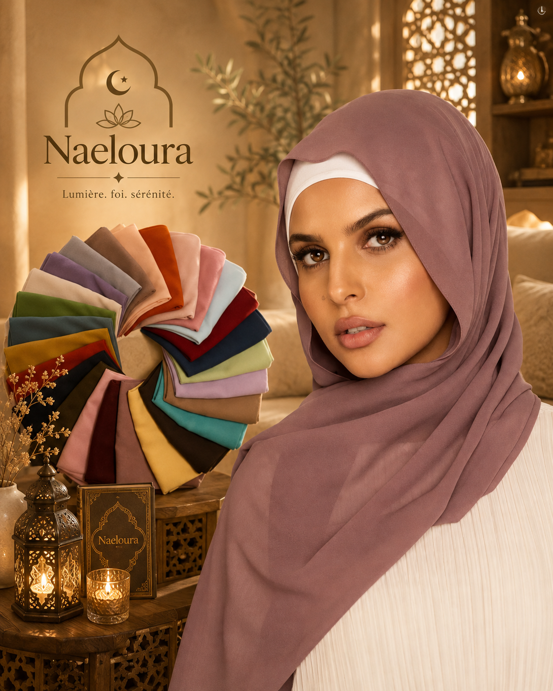 Foulard hijab jersey modal 170x60 cm Naeloura
