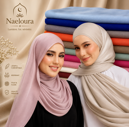 Foulard hijab mousseline prêt-à-porter 70x180 cm Naeloura