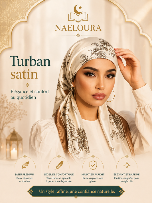 Turbante de satén instantáneo