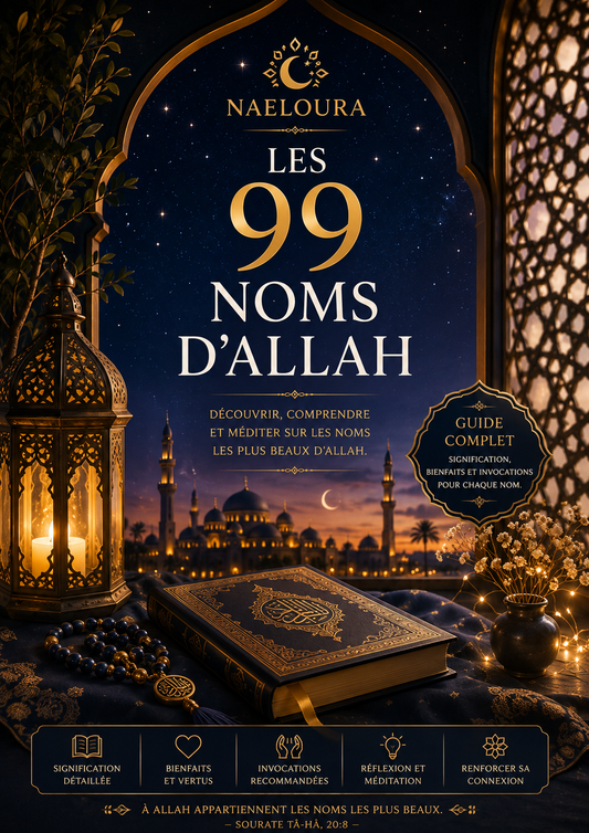 Couverture ebook Les 99 Noms d’Allah Naeloura