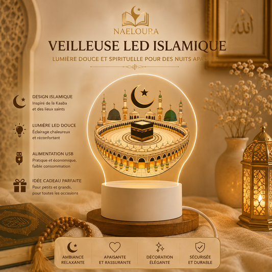 Veilleuse LED Kaaba et Grande Mosquée de La Mecque Naeloura