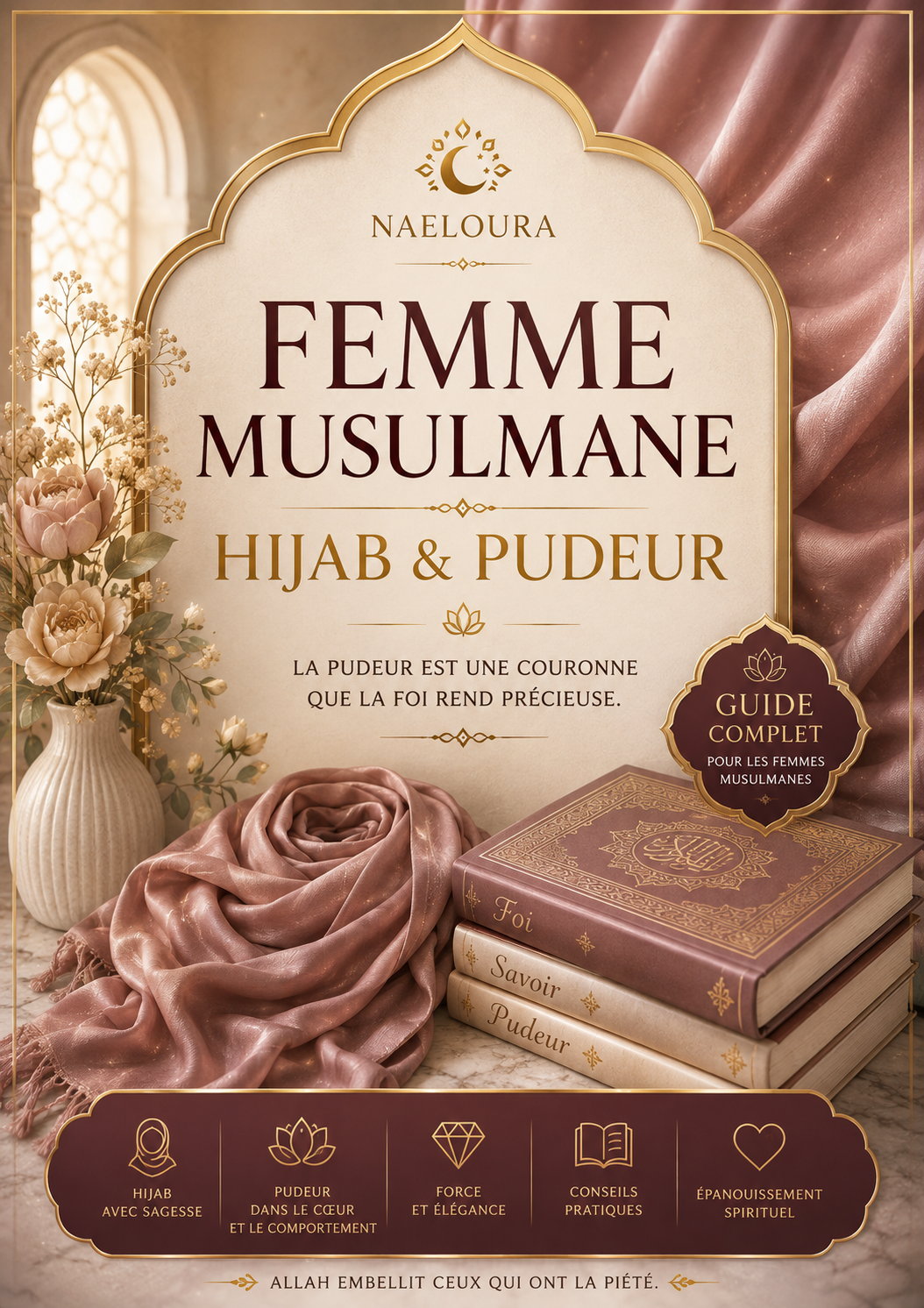 Couverture ebook Femme Musulmane Hijab et Pudeur Naeloura