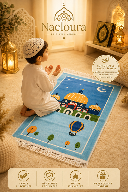 Tapis de prière enfant doux et coloré | Naeloura