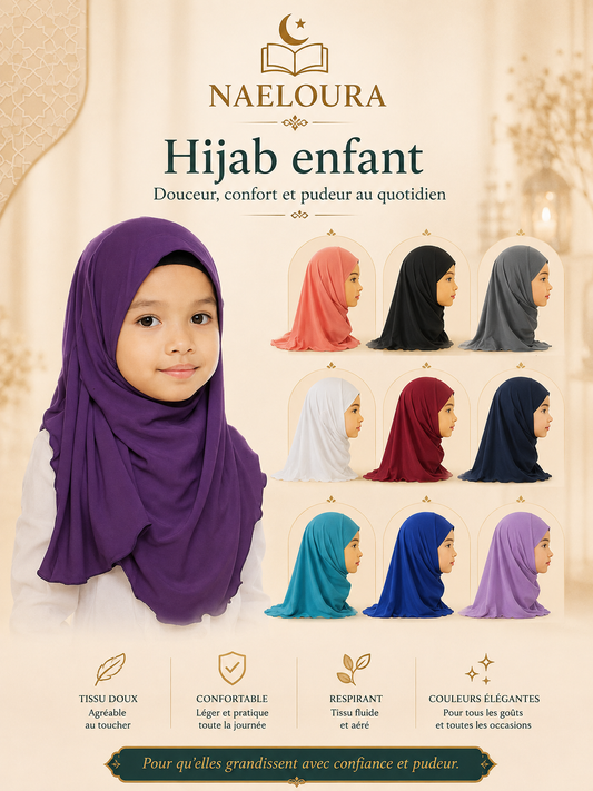 Hijab enfant 50 cm pour fille Naeloura
