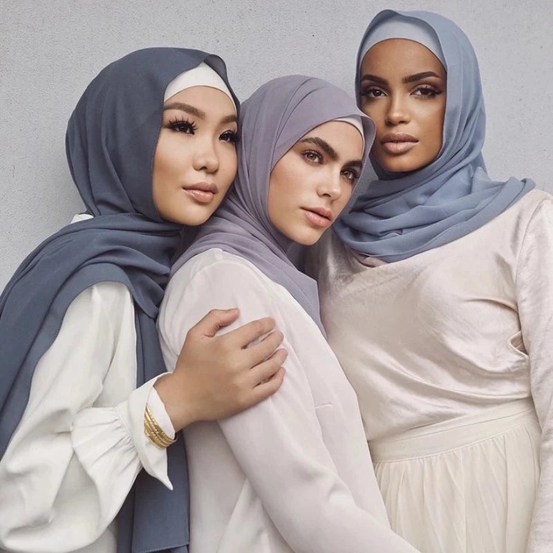 Foulard hijab mousseline prêt-à-porter 70x180 cm Naeloura — vue secondaire 3