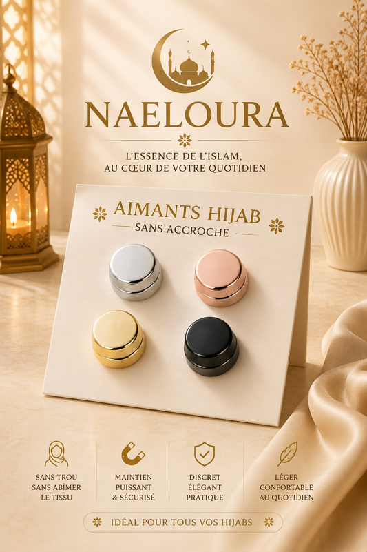 Lot de 4 aimants magnétiques pour hijab Naeloura