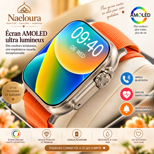 Montre connectée Sport HD avec appels Bluetooth | Naeloura