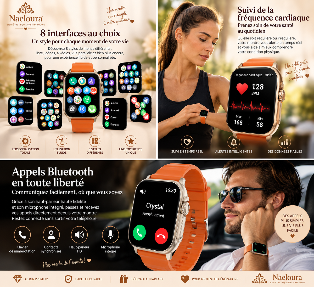Montre connectée Sport HD Naeloura — vue secondaire 2