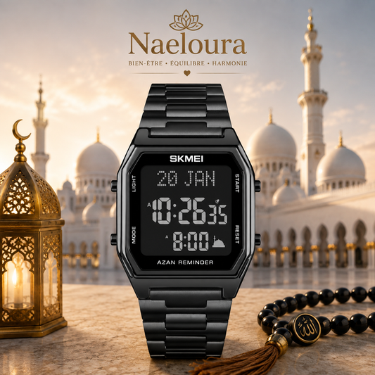Montre Qibla SKMEI 1763 avec bracelet acier | Naeloura