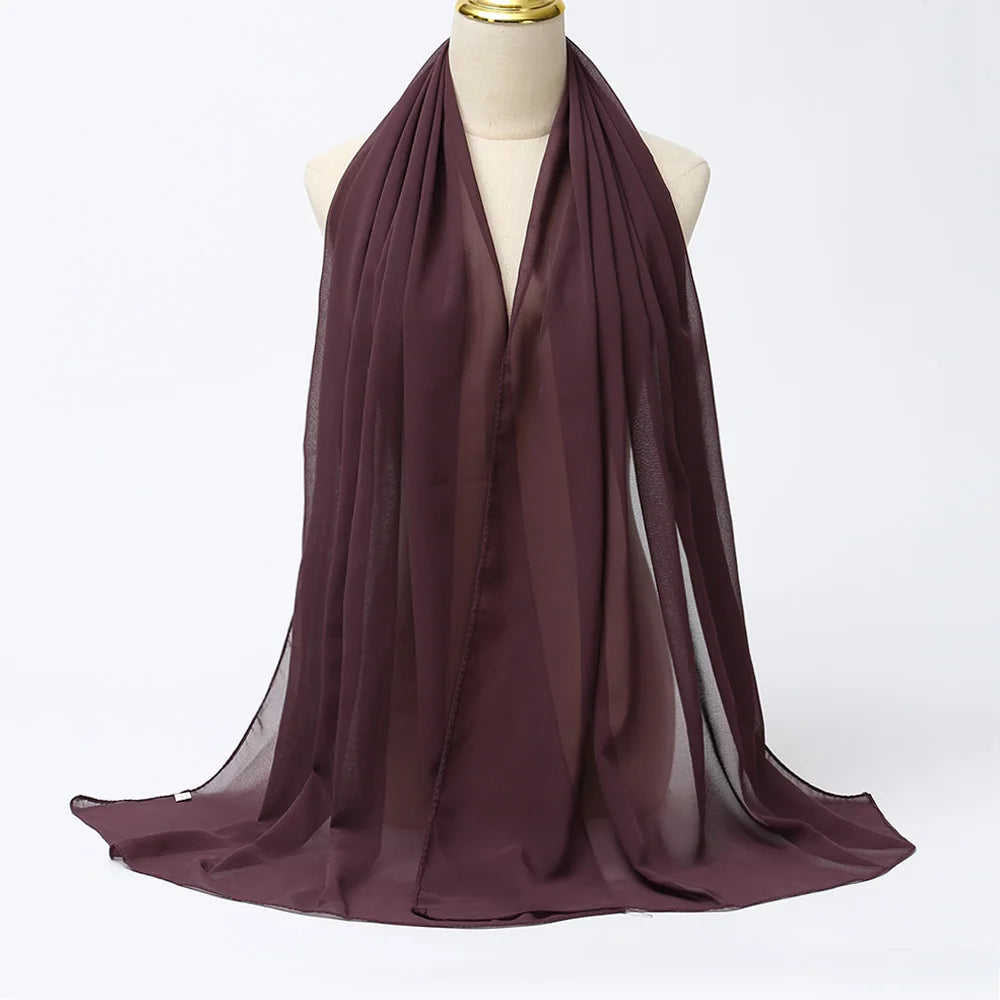Hijab mousseline chiffon uni 175x70 cm Naeloura — vue secondaire 41