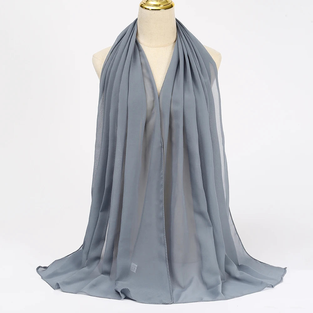 Hijab mousseline chiffon uni 175x70 cm Naeloura — vue secondaire 29