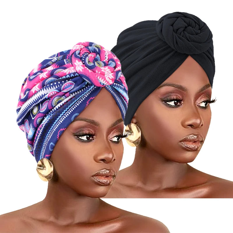 Lot de 2 bonnets turban imprimés Naeloura — vue secondaire 4