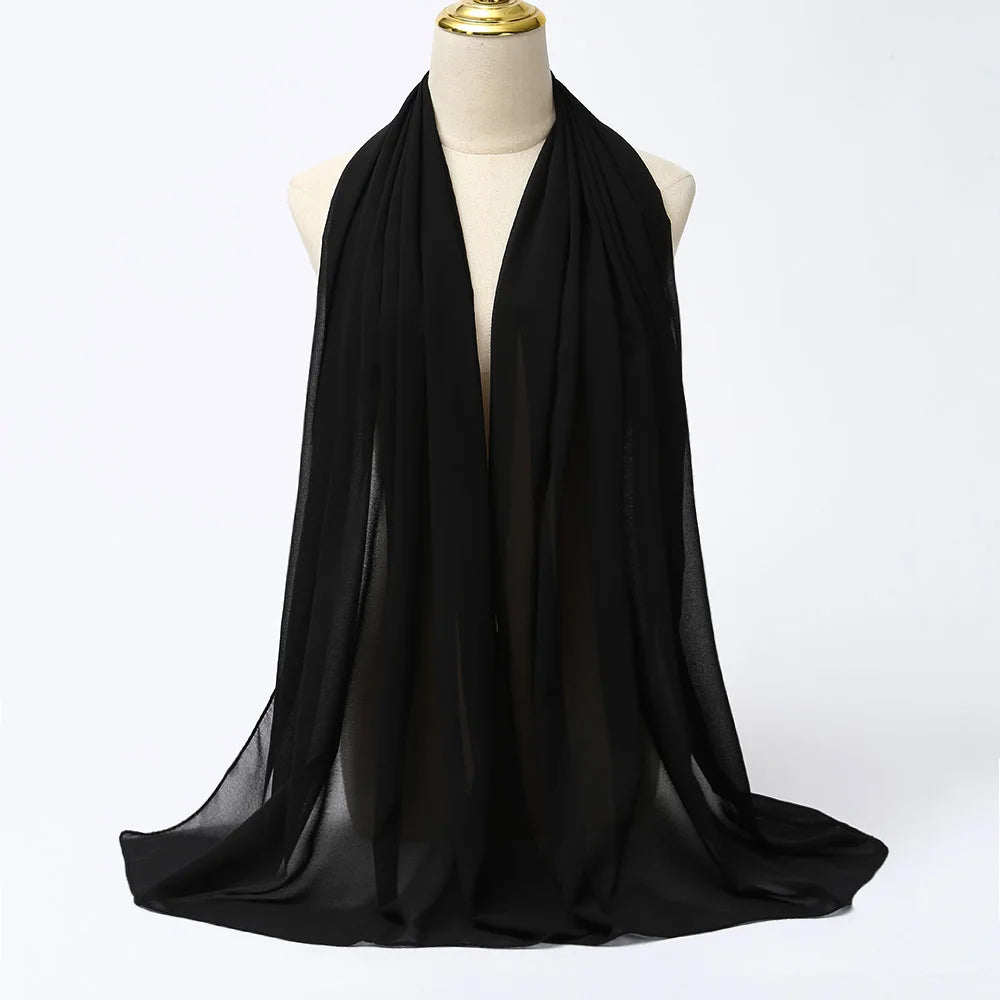 Hijab mousseline chiffon uni 175x70 cm Naeloura — vue secondaire 33