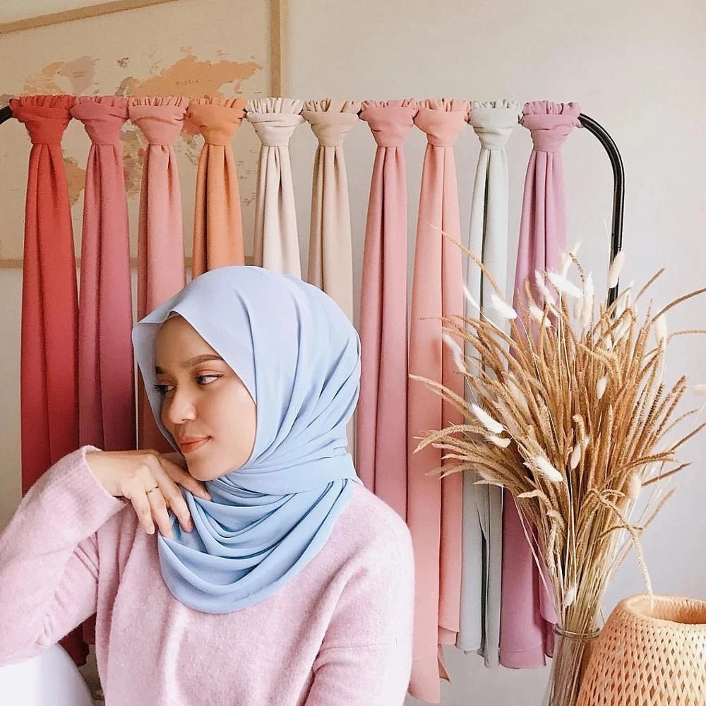 Hijab mousseline chiffon uni 175x70 cm Naeloura — vue secondaire 5