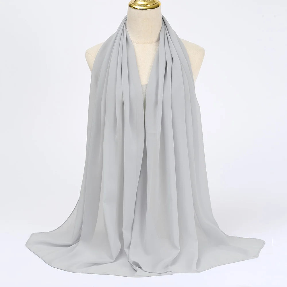 Hijab mousseline chiffon uni 175x70 cm Naeloura — vue secondaire 56