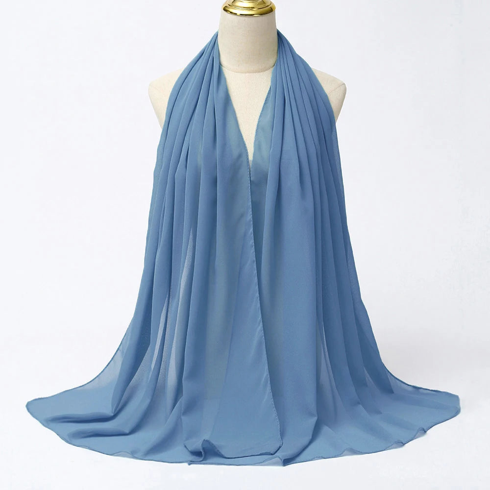 Hijab mousseline chiffon uni 175x70 cm Naeloura — vue secondaire 18