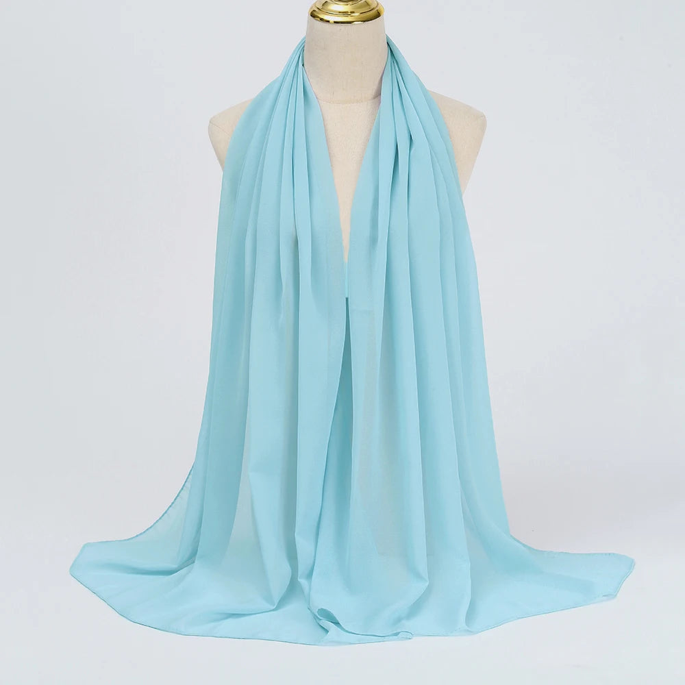 Hijab mousseline chiffon uni 175x70 cm Naeloura — vue secondaire 44