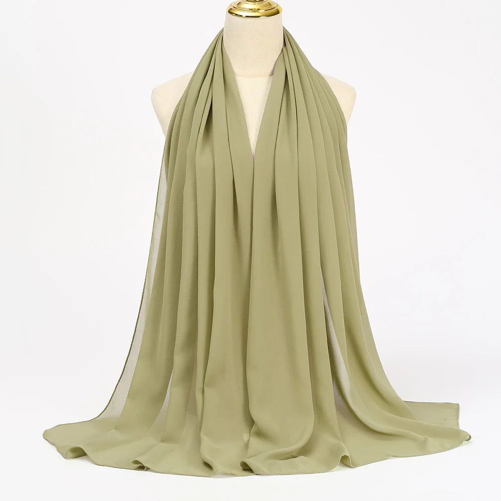Hijab mousseline chiffon uni 175x70 cm Naeloura — vue secondaire 61