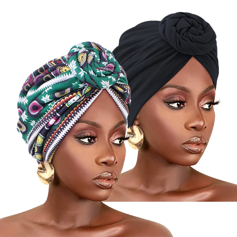 Lot de 2 bonnets turban imprimés Naeloura — vue secondaire 5