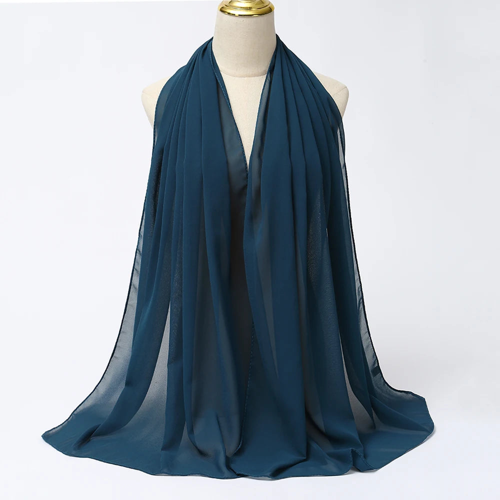 Hijab mousseline chiffon uni 175x70 cm Naeloura — vue secondaire 34