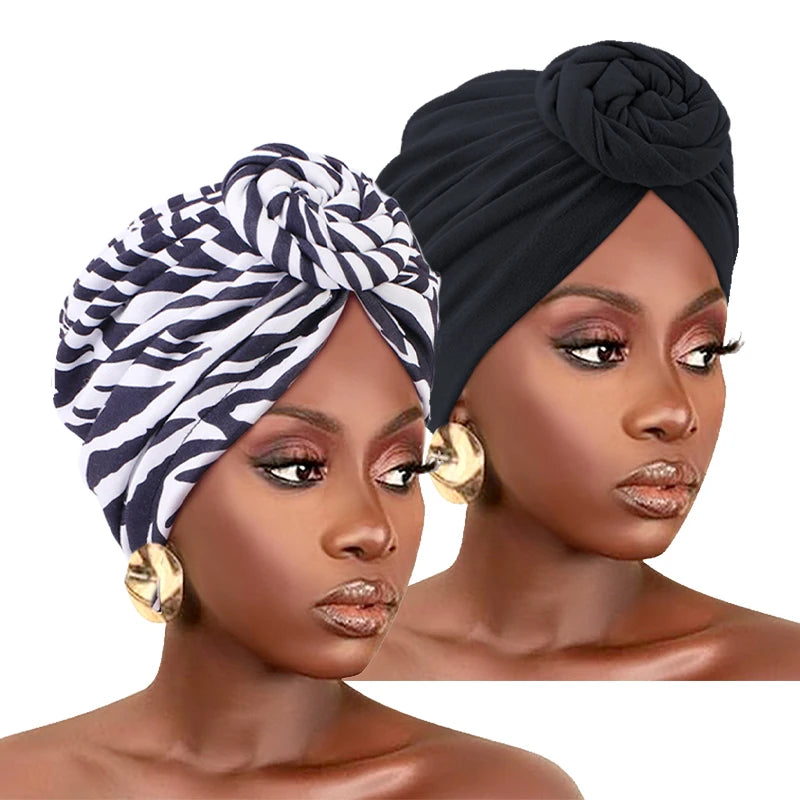 Lot de 2 bonnets turban imprimés Naeloura — vue secondaire 7