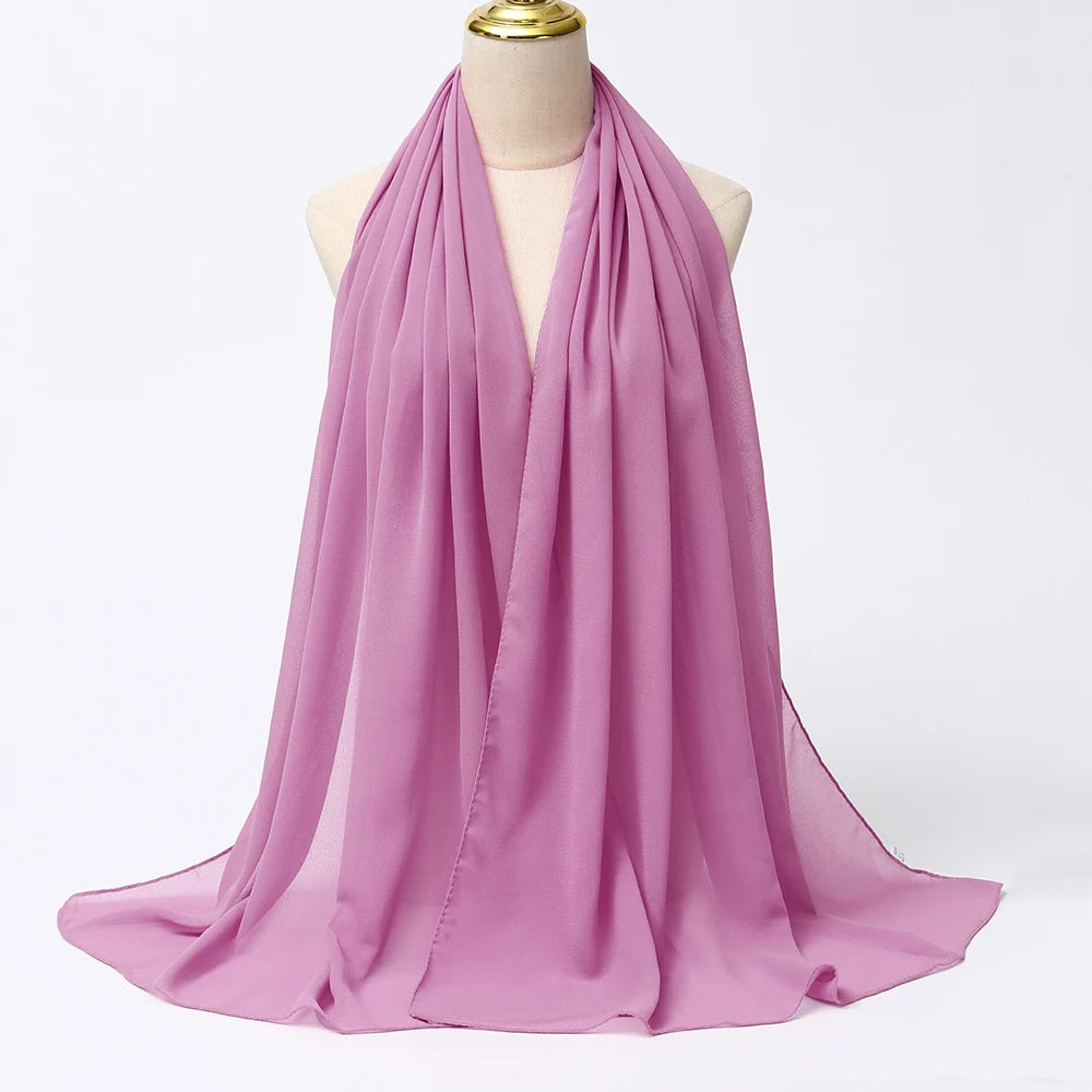 Hijab mousseline chiffon uni 175x70 cm Naeloura — vue secondaire 9