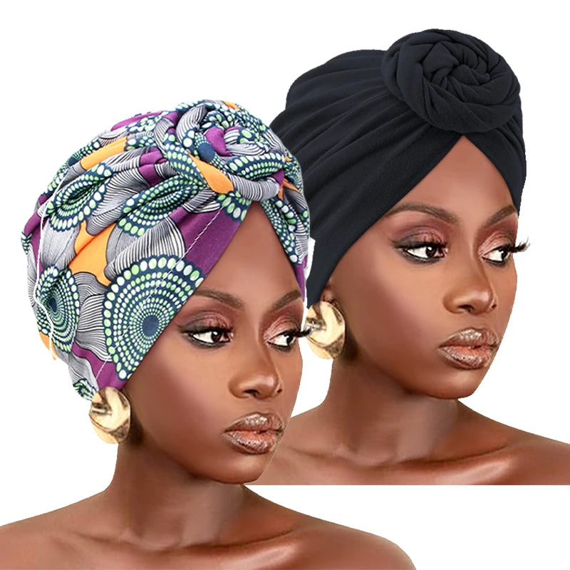 Lot de 2 bonnets turban imprimés Naeloura — vue secondaire 10