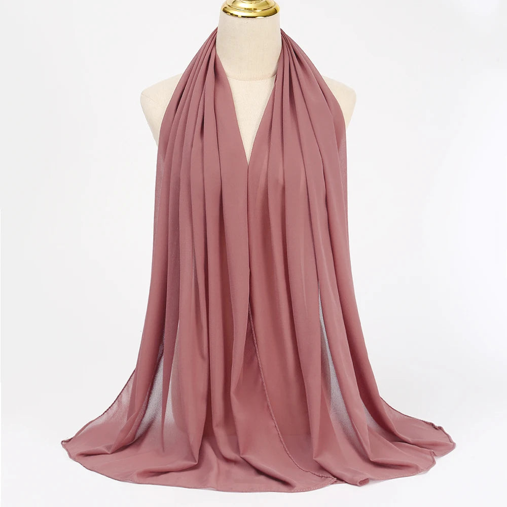 Hijab mousseline chiffon uni 175x70 cm Naeloura — vue secondaire 59