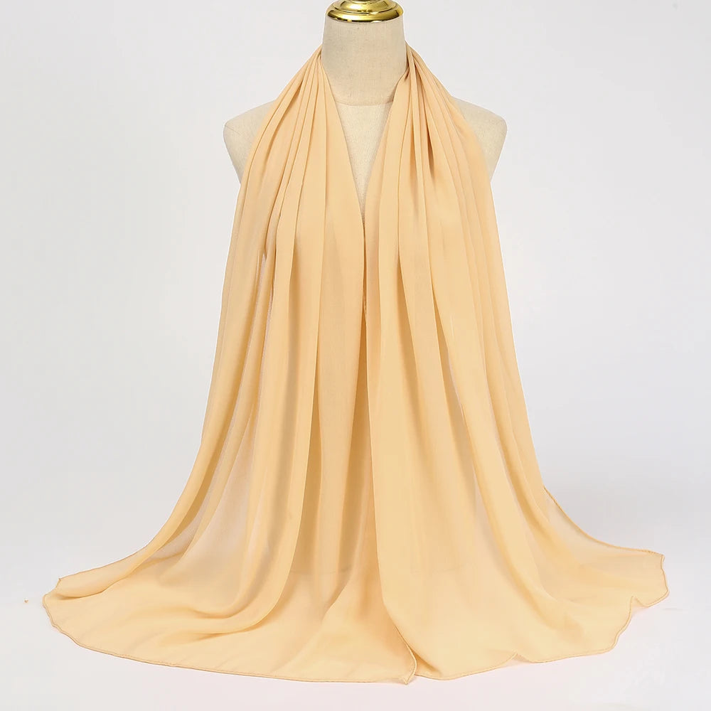 Hijab mousseline chiffon uni 175x70 cm Naeloura — vue secondaire 68