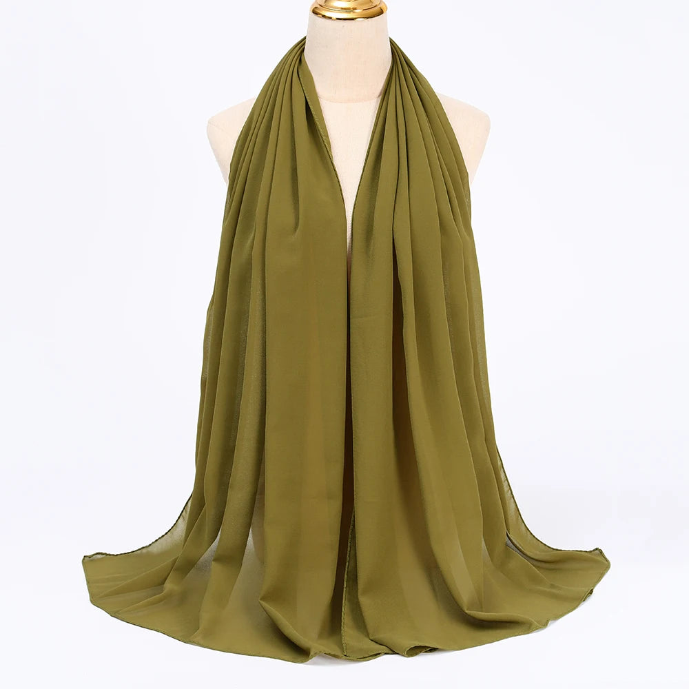 Hijab mousseline chiffon uni 175x70 cm Naeloura — vue secondaire 24