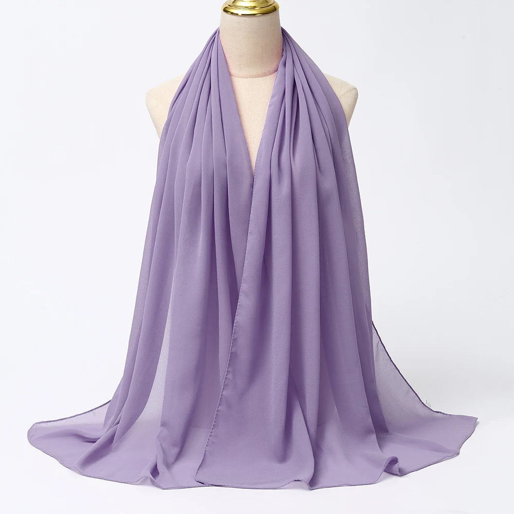 Hijab mousseline chiffon uni 175x70 cm Naeloura — vue secondaire 49
