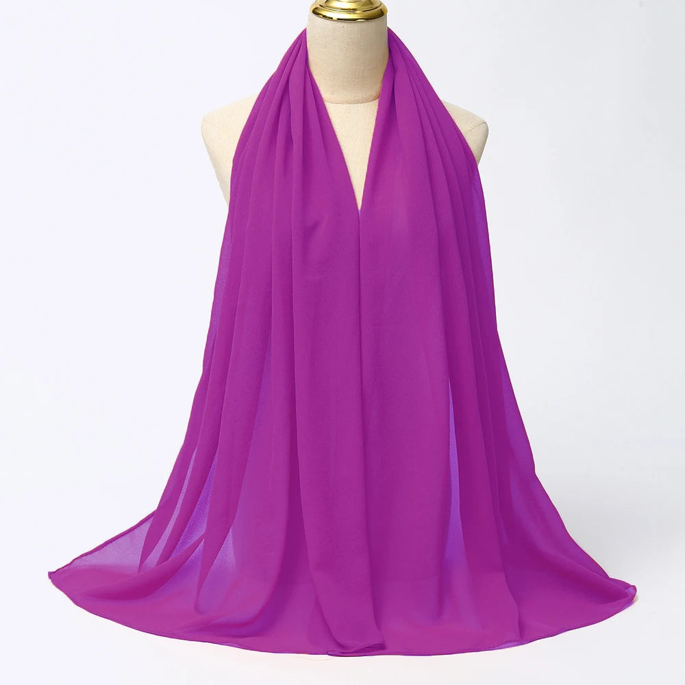 Hijab mousseline chiffon uni 175x70 cm Naeloura — vue secondaire 73