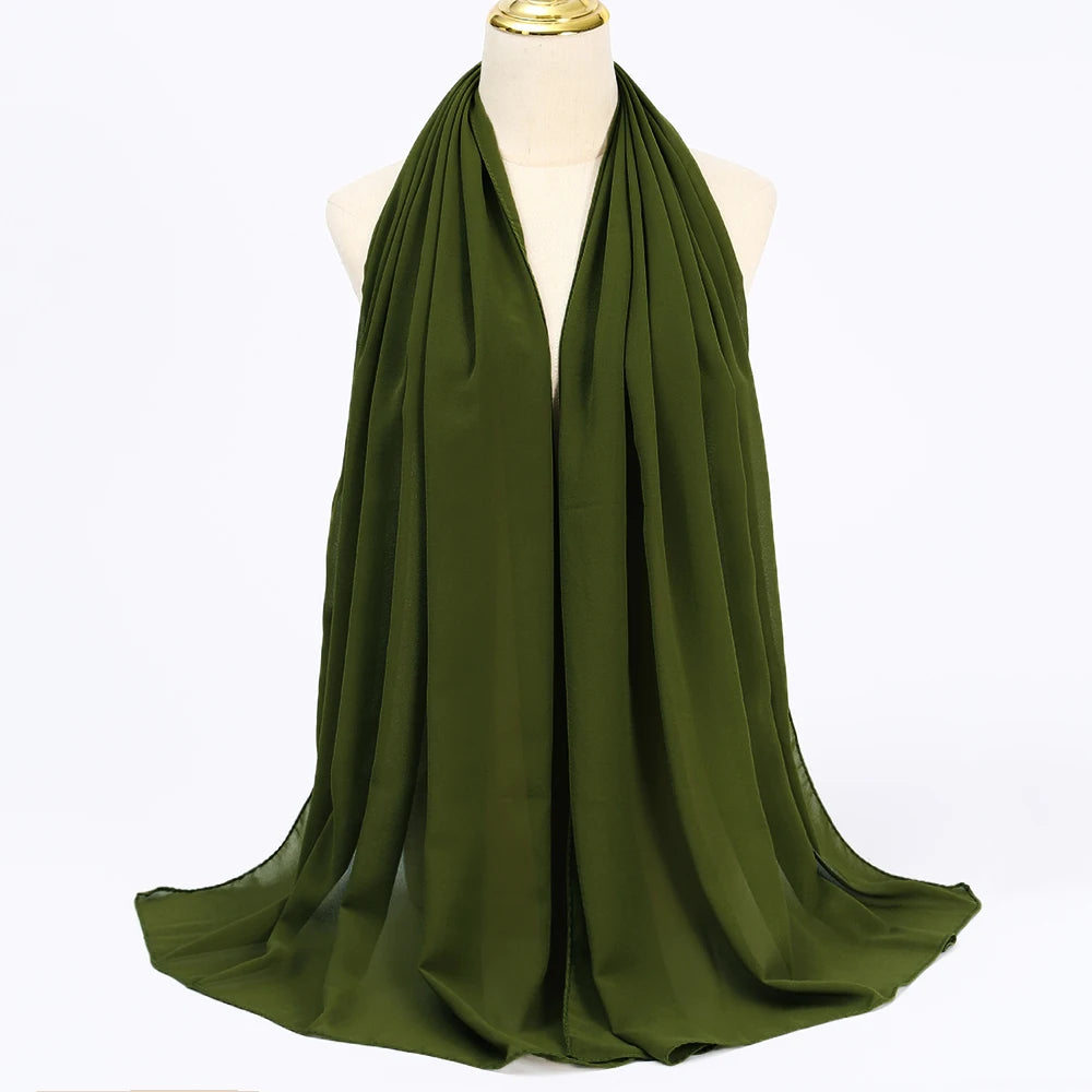 Hijab mousseline chiffon uni 175x70 cm Naeloura — vue secondaire 17