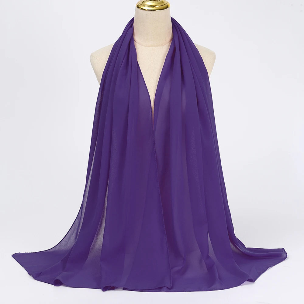 Hijab mousseline chiffon uni 175x70 cm Naeloura — vue secondaire 37