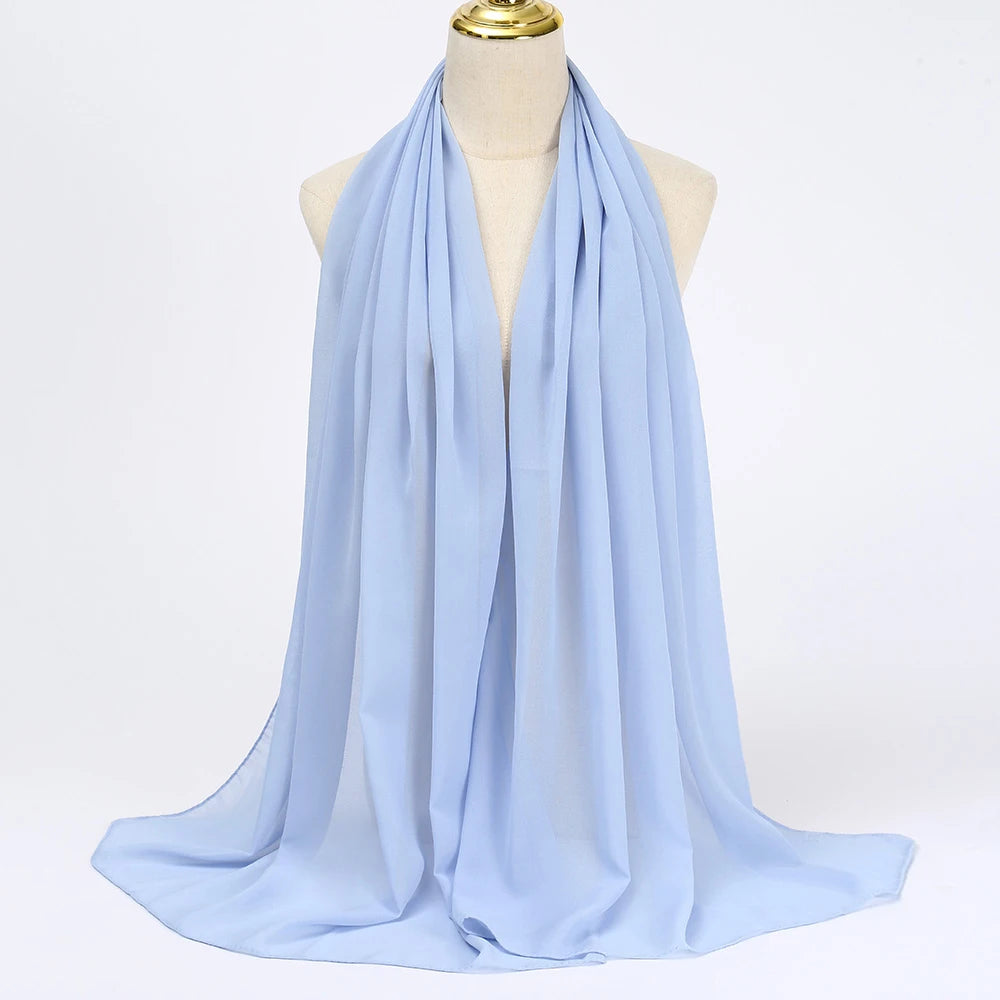 Hijab mousseline chiffon uni 175x70 cm Naeloura — vue secondaire 71