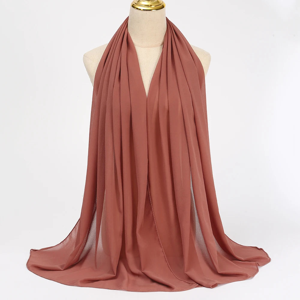 Hijab mousseline chiffon uni 175x70 cm Naeloura — vue secondaire 11
