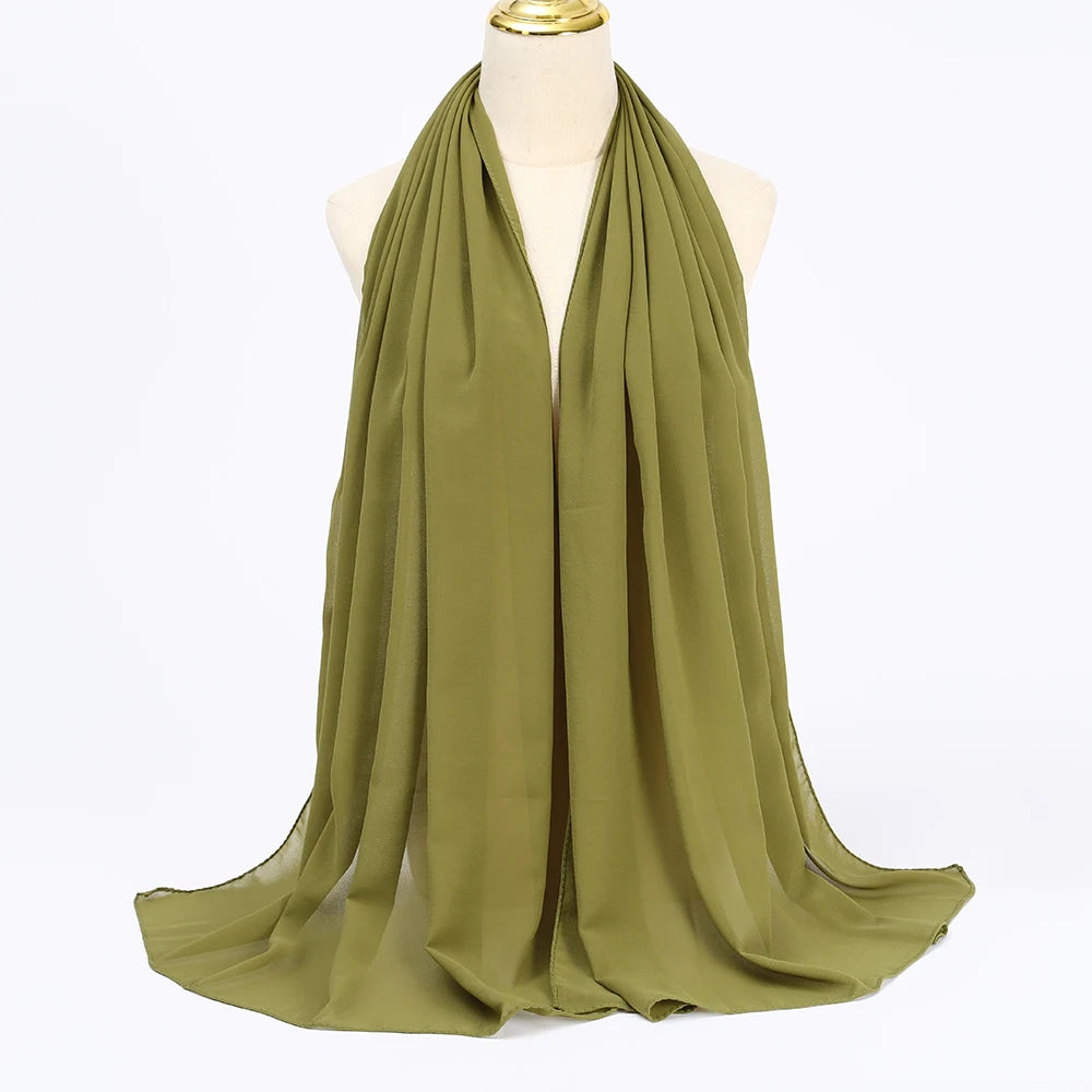 Hijab mousseline chiffon uni 175x70 cm Naeloura — vue secondaire 19