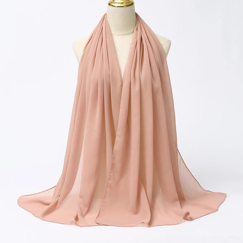 Hijab mousseline chiffon uni 175x70 cm Naeloura — vue secondaire 70