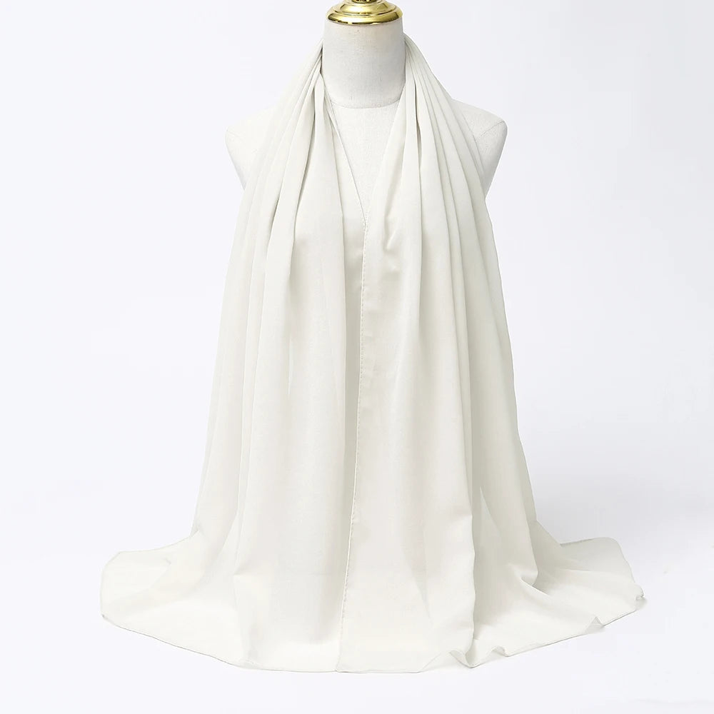 Hijab mousseline chiffon uni 175x70 cm Naeloura — vue secondaire 55