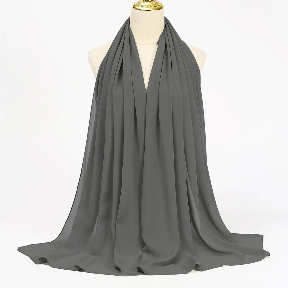 Hijab mousseline chiffon uni 175x70 cm Naeloura — vue secondaire 66