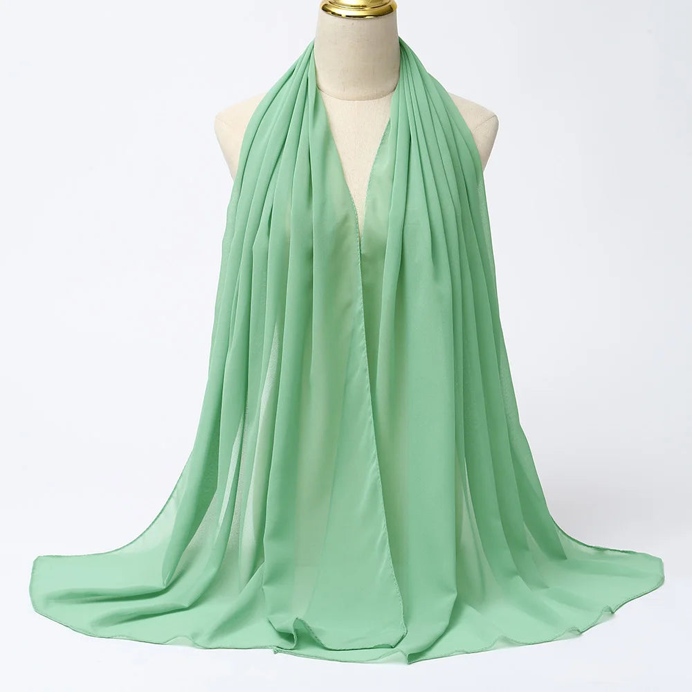 Hijab mousseline chiffon uni 175x70 cm Naeloura — vue secondaire 23