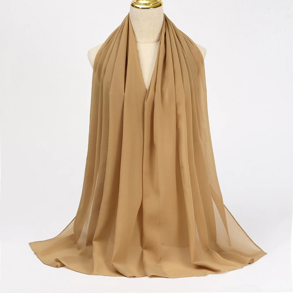 Hijab mousseline chiffon uni 175x70 cm Naeloura — vue secondaire 31