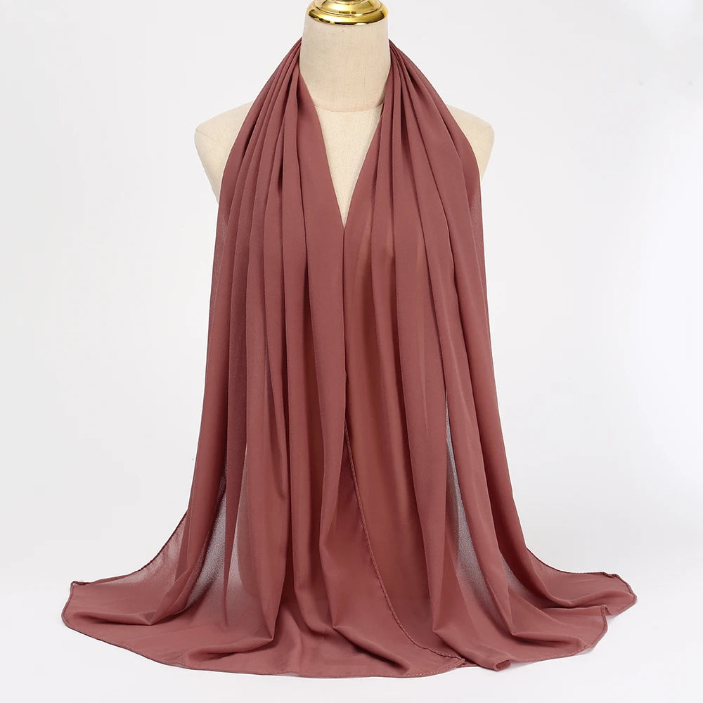 Hijab mousseline chiffon uni 175x70 cm Naeloura — vue secondaire 64
