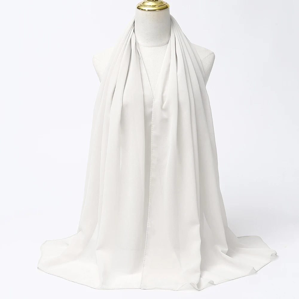 Hijab mousseline chiffon uni 175x70 cm Naeloura — vue secondaire 35