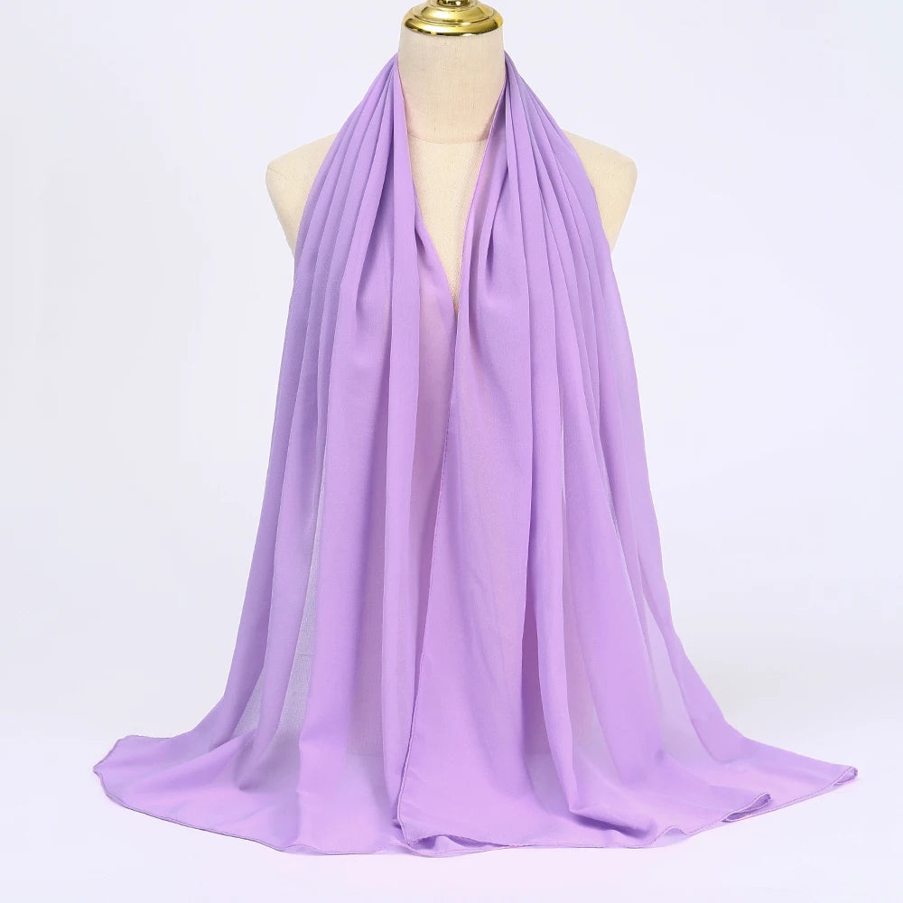 Hijab mousseline chiffon uni 175x70 cm Naeloura — vue secondaire 45