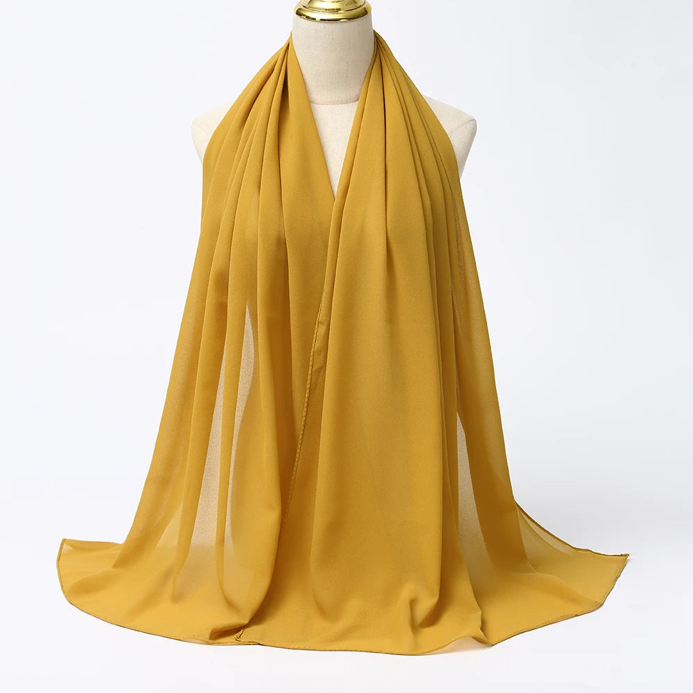 Hijab mousseline chiffon uni 175x70 cm Naeloura — vue secondaire 47