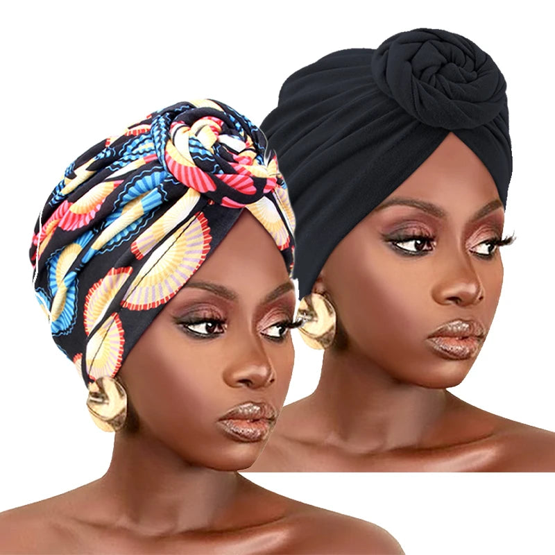 Lot de 2 bonnets turban imprimés Naeloura — vue secondaire 6